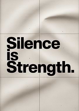 Silence is Strength Minimalist Typography Poster