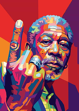 Morgan Freeman Pop Art Portrait