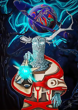 Outer Wilds Cosmic Owl Guardian with Star Lantern