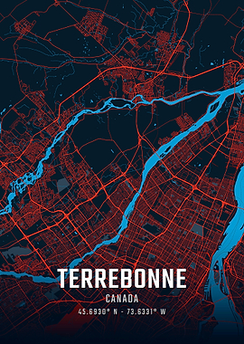 Terrebonne Canada City Map