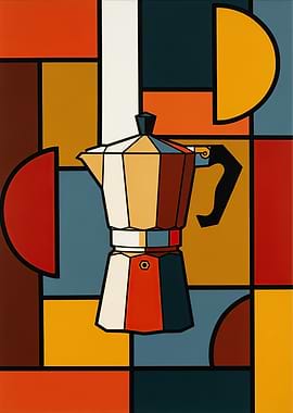 Geometric Moka Pot Coffee Maker