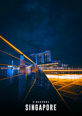 Singapore Skyline at Night