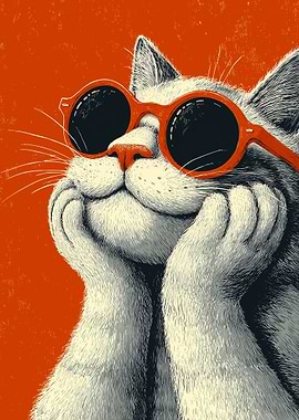 Cool Cat Wearing Sunglasses