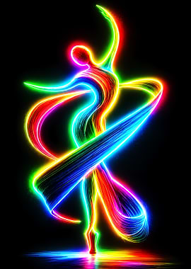 Neon Dancer in Motion