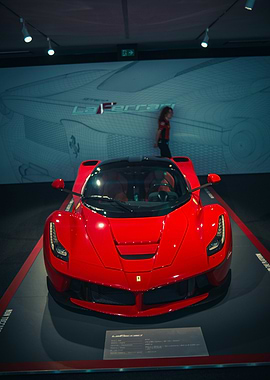 Red Ferrari LaFerrari on Display