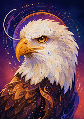 Majestic Eagle with Celestial Accents