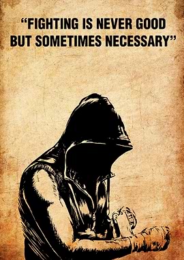 Fighter with Inspirational Quote