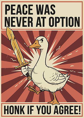 Goose with Sword Poster