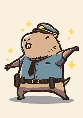 Cute Groundhog Police Officer