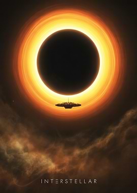 Interstellar Black Hole Spaceship Poster