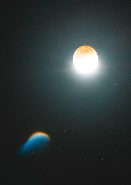 Lunar Eclipse with Starry Sky
