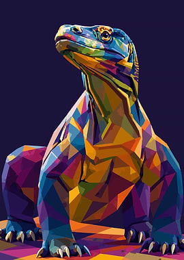Colorful Komodo Dragon Pop Art