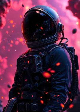 Astronaut in a Cosmic Nebula