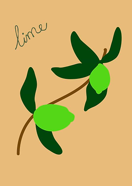 Lime branch with text
