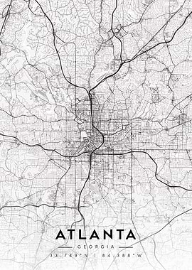 Atlanta Georgia Map Art