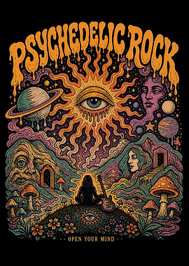 Psychedelic Rock Cosmic Eye Poster