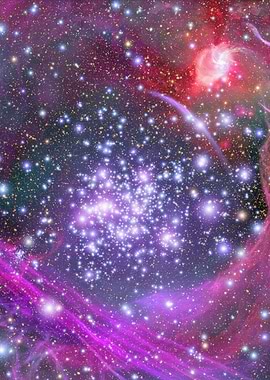 Vibrant Nebula and Star Cluster