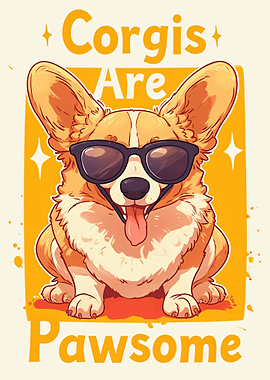Corgi Wearing Sunglasses