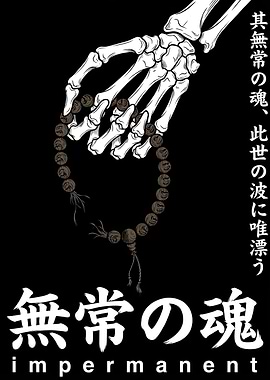 Skeleton Hand Holding Prayer Beads