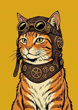 Steampunk Cat Aviator
