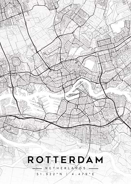 Rotterdam Netherlands Map Poster