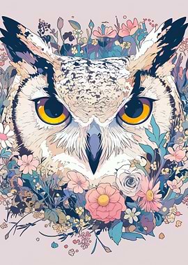 Floral Owl Portrait