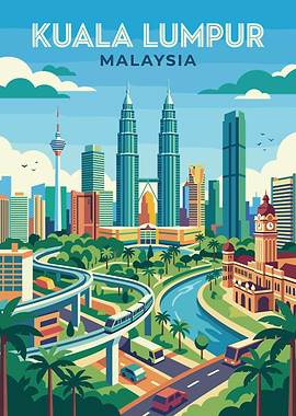 Kuala Lumpur Cityscape Poster