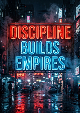 Discipline Builds Empires Neon Sign