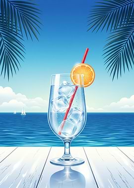Tropical drink by the sea