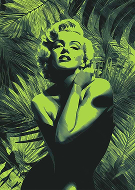 Marilyn Monroe in Tropical Leaves