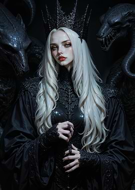 Dark Queen with Dragons
