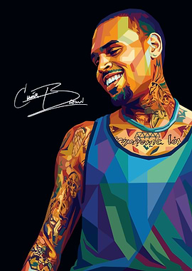 Chris Brown Pop Art Portrait