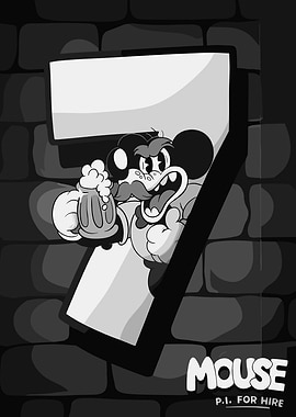 Mouse P.I. For Hire Vintage Poster