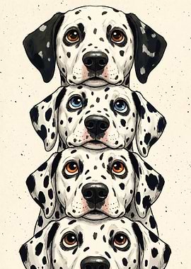 Stack of Dalmatians