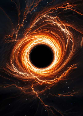 Black Hole with Fiery Nebula
