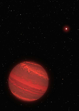 Red Planet and Distant Star