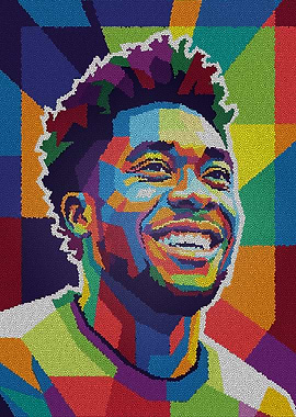 Colorful Portrait of Alphonso Davies