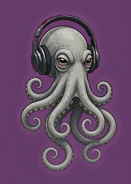Octopus with Headphones