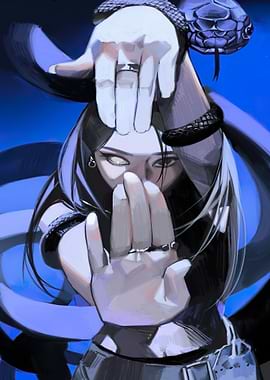 Woman with Snake and Hands