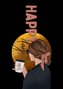 Happy Day Coffee Woman
