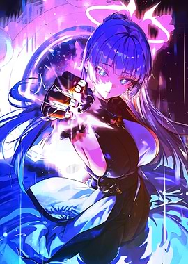 Anime Girl with Glowing Fist