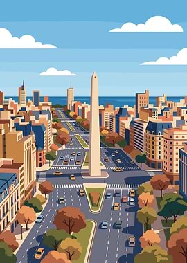 Obelisco de Buenos Aires cityscape