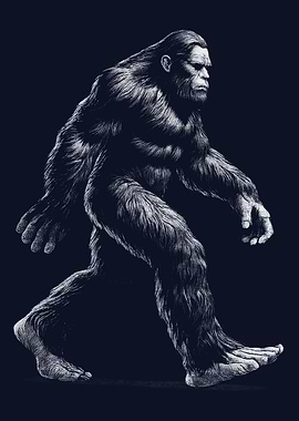 Bigfoot Walking Illustration
