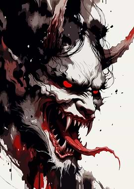 Demonic Creature with Red Eyes