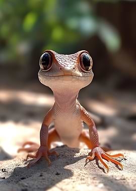 Cute Gecko with Big Eyes