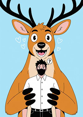 Deer Hugging a Person