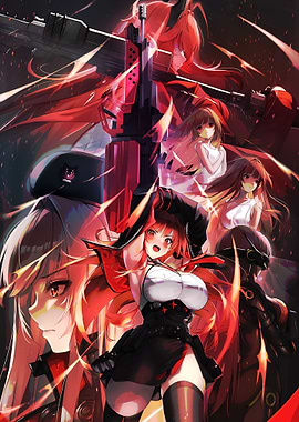 Anime Girls with Guns and Red Energy