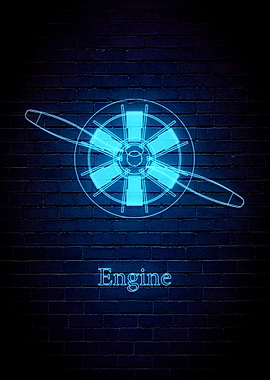 Airplane Engine Neon