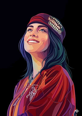 Billie Eilish looking up
