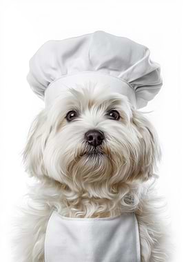 Coton de Tulear Dog in Chef Unifom